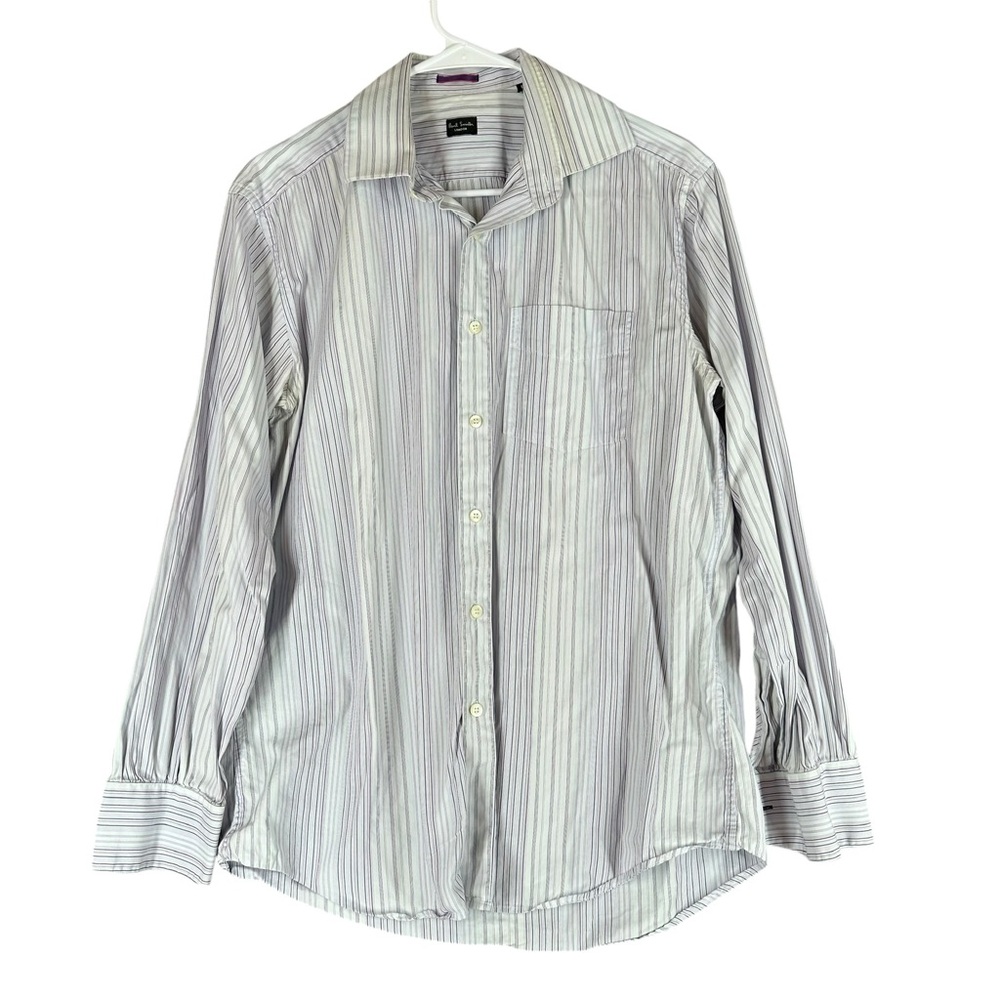Paul Smith London Men’s 16 LS Striped Button Shirt Italy Office Career Preppy‎